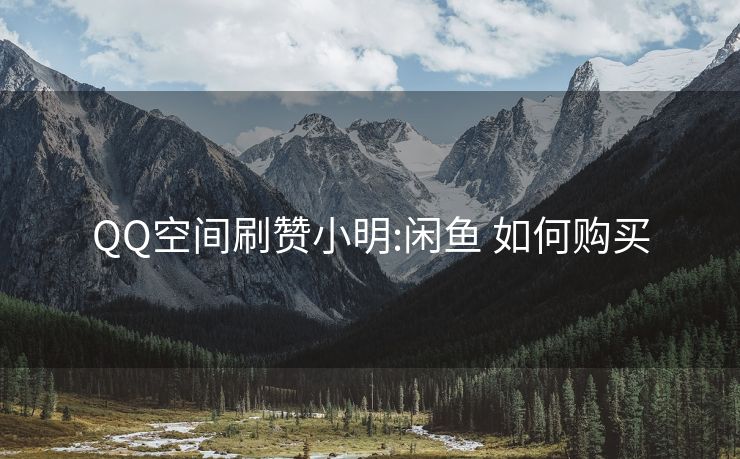 QQ空间刷赞小明:闲鱼 如何购买