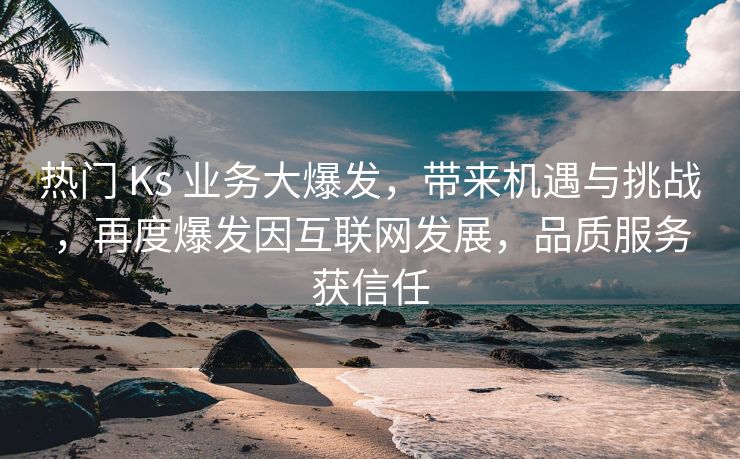 热门 Ks 业务大爆发，带来机遇与挑战，再度爆发因互联网发展，品质服务获信任