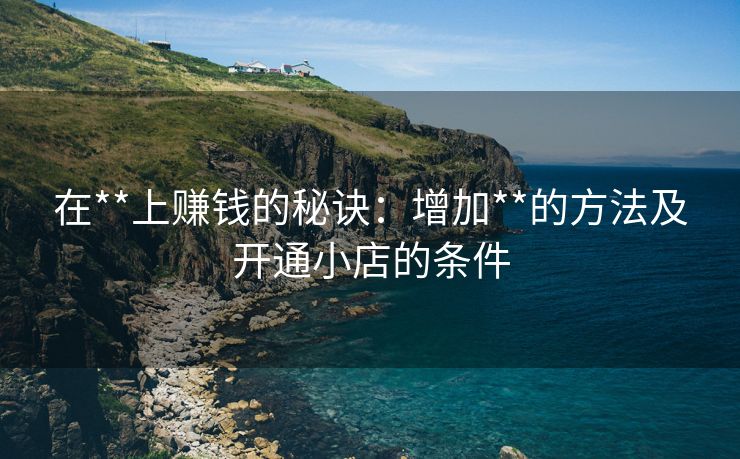 在**上赚钱的秘诀：增加**的方法及开通小店的条件
