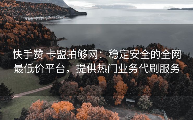 快手赞 卡盟拍够网：稳定安全的全网最低价平台，提供热门业务代刷服务