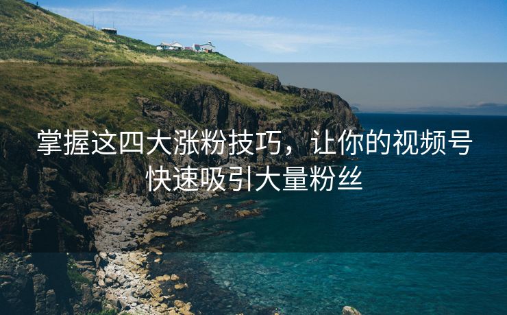 掌握这四大涨粉技巧，让你的视频号快速吸引大量粉丝