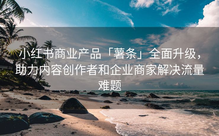 小红书商业产品「薯条」全面升级，助力内容创作者和企业商家解决流量难题