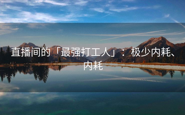 直播间的「最强打工人」：极少内耗、内耗