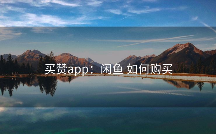 买赞app：闲鱼 如何购买