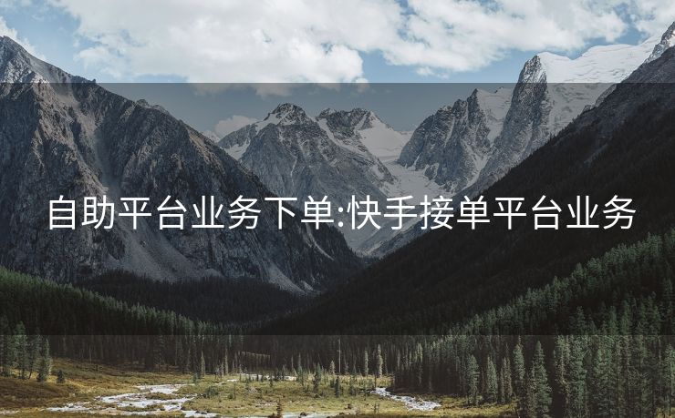 自助平台业务下单:快手接单平台业务