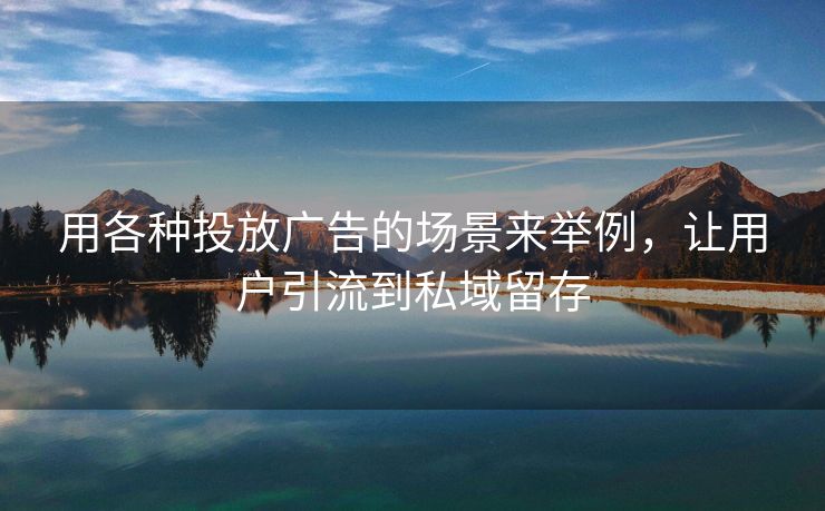 用各种投放广告的场景来举例，让用户引流到私域留存