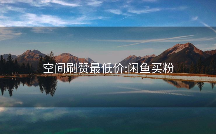 空间刷赞最低价:闲鱼买粉
