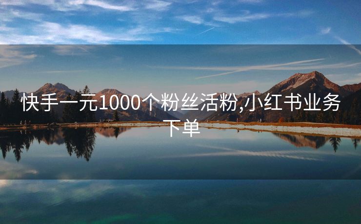 快手一元1000个粉丝活粉,小红书业务下单