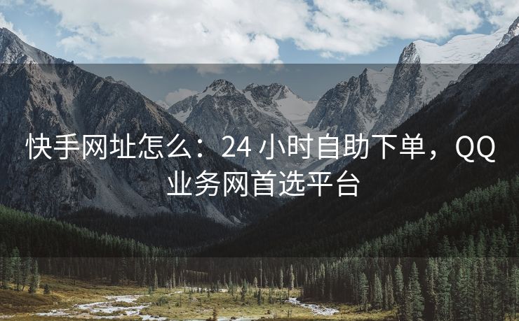 快手网址怎么：24 小时自助下单，QQ 业务网首选平台