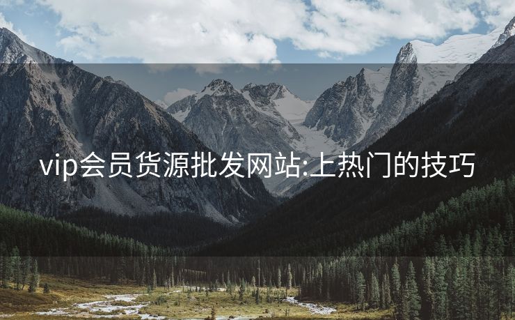 vip会员货源批发网站:上热门的技巧