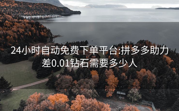 24小时自动免费下单平台:拼多多助力差0.01钻石需要多少人