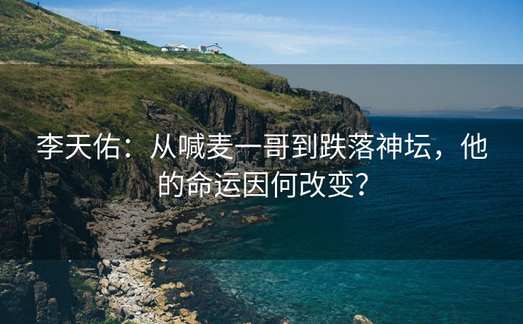 李天佑：从喊麦一哥到跌落神坛，他的命运因何改变？