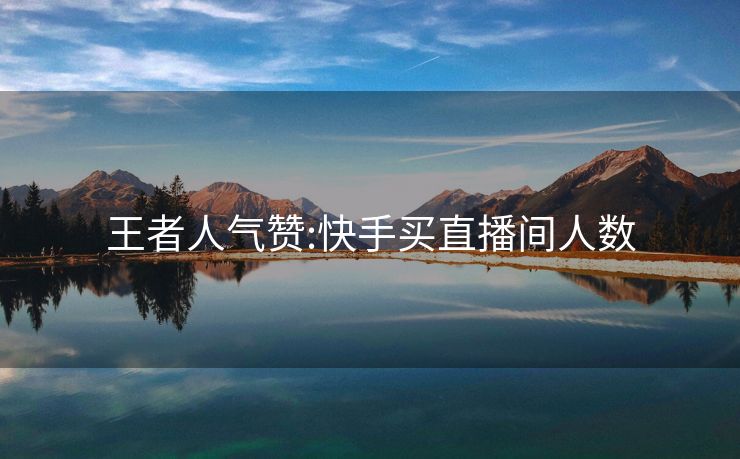 王者人气赞:快手买直播间人数