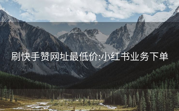刷快手赞网址最低价:小红书业务下单