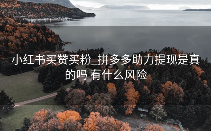 小红书买赞买粉_拼多多助力提现是真的吗 有什么风险