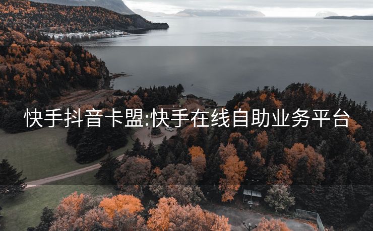 快手抖音卡盟:快手在线自助业务平台