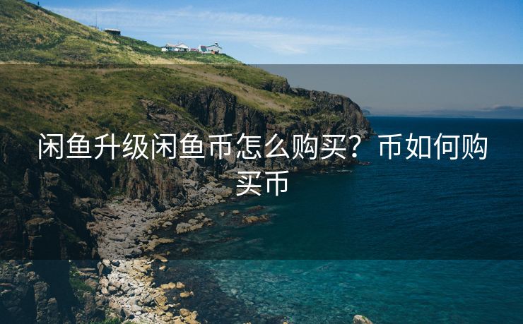 闲鱼升级闲鱼币怎么购买？币如何购买币