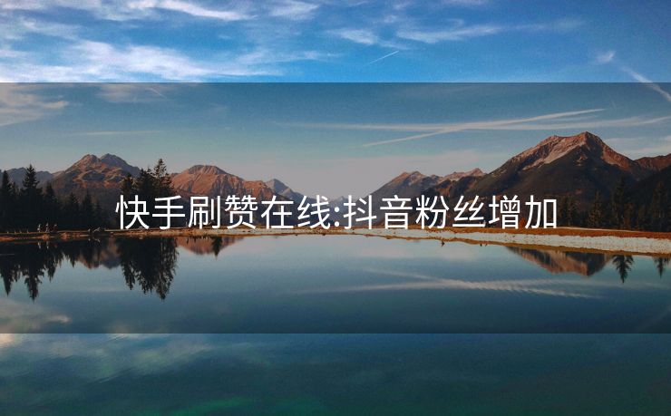 快手刷赞在线:抖音粉丝增加
