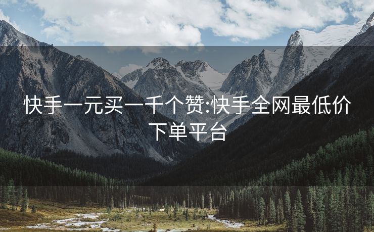 快手一元买一千个赞:快手全网最低价下单平台