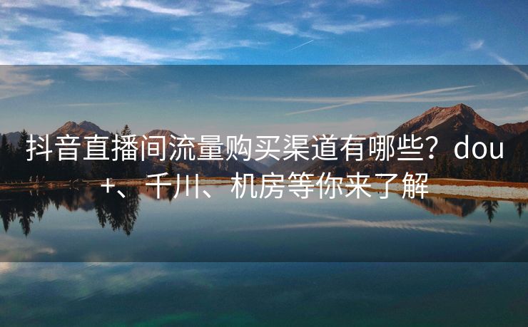 抖音直播间流量购买渠道有哪些？dou+、千川、机房等你来了解