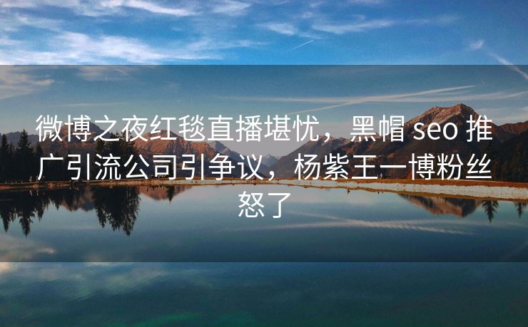 微博之夜红毯直播堪忧，黑帽 seo 推广引流公司引争议，杨紫王一博粉丝怒了