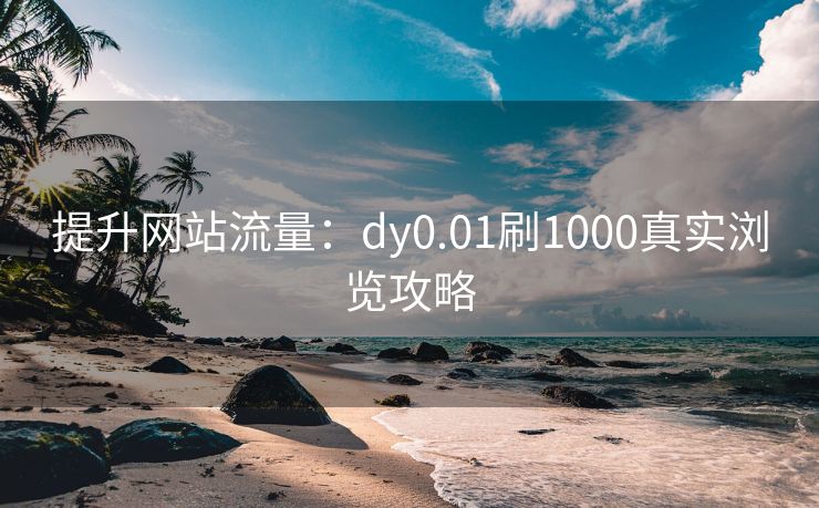 提升网站流量：dy0.01刷1000真实浏览攻略