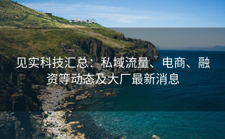 见实科技汇总：私域流量、电商、融资等动态及大厂最新消息