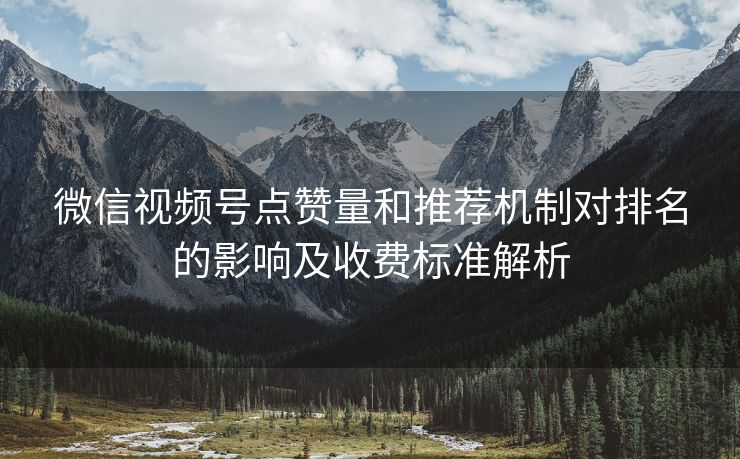 微信视频号点赞量和推荐机制对排名的影响及收费标准解析