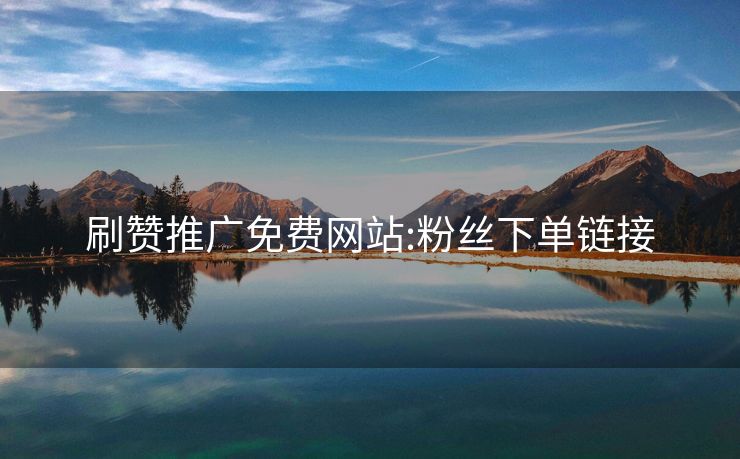 刷赞推广免费网站:粉丝下单链接