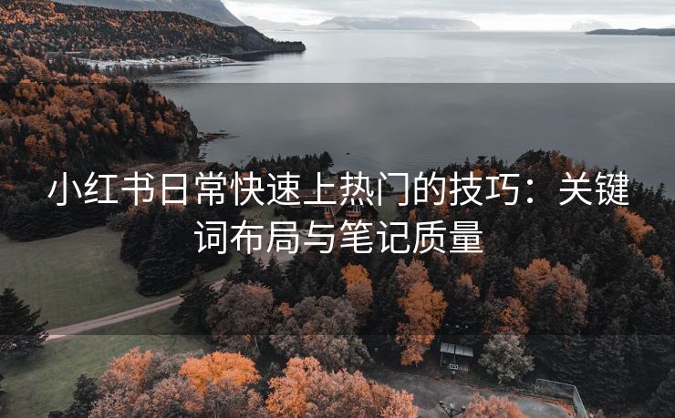 小红书日常快速上热门的技巧：关键词布局与笔记质量