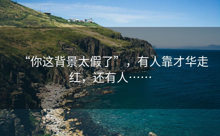 “你这背景太假了”，有人靠才华走红，还有人……