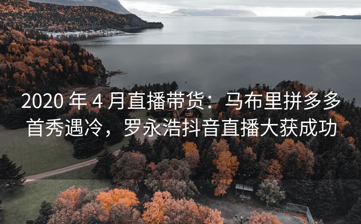 2020 年 4 月直播带货：马布里拼多多首秀遇冷，罗永浩抖音直播大获成功