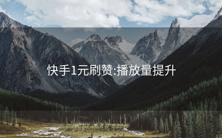 快手1元刷赞:播放量提升