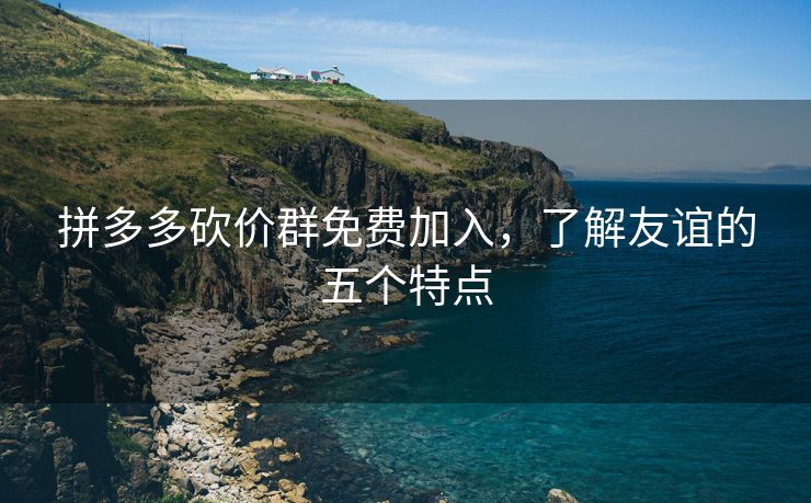 拼多多砍价群免费加入，了解友谊的五个特点
