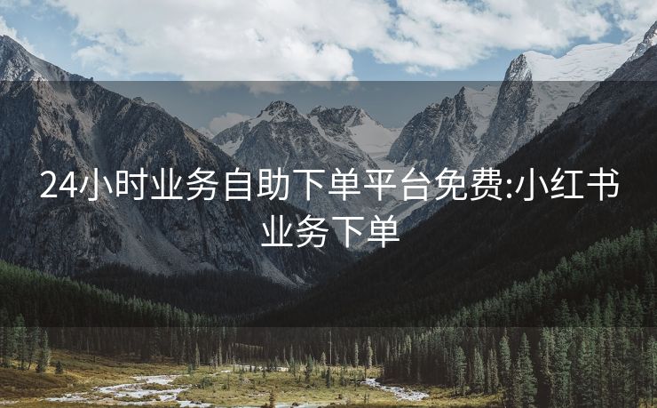 24小时业务自助下单平台免费:小红书业务下单
