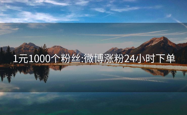 1元1000个粉丝:微博涨粉24小时下单