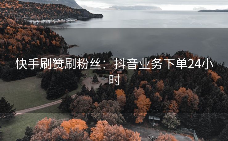 快手刷赞刷粉丝：抖音业务下单24小时