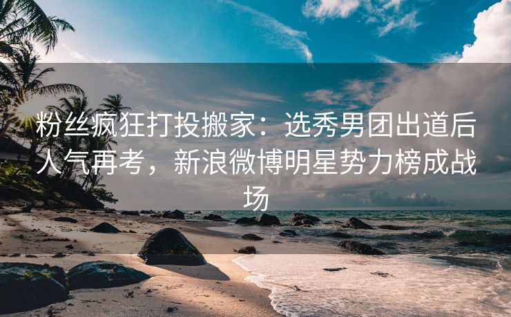 粉丝疯狂打投搬家：选秀男团出道后人气再考，新浪微博明星势力榜成战场