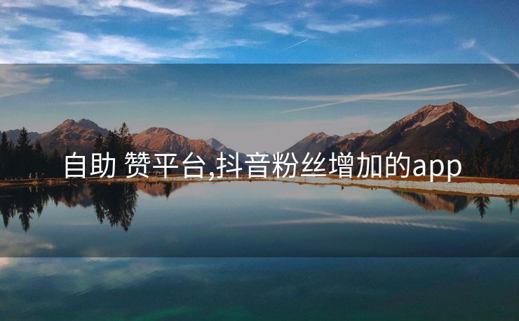 自助 赞平台,抖音粉丝增加的app