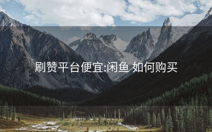刷赞平台便宜:闲鱼 如何购买