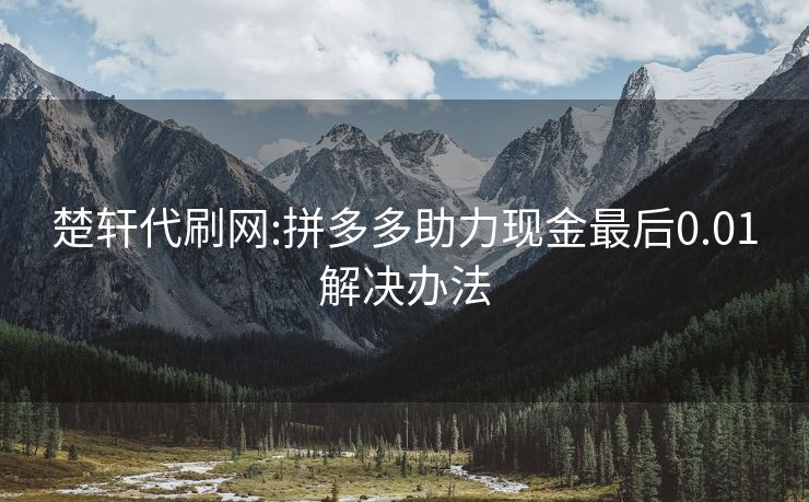 楚轩代刷网:拼多多助力现金最后0.01解决办法