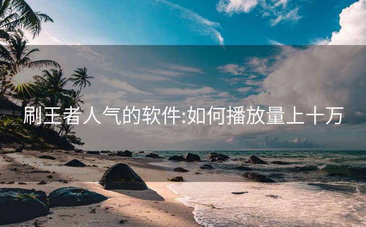 刷王者人气的软件:如何播放量上十万
