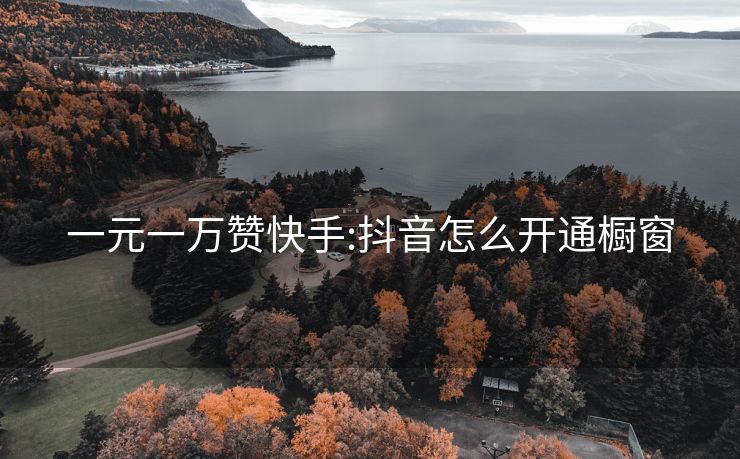 一元一万赞快手:抖音怎么开通橱窗