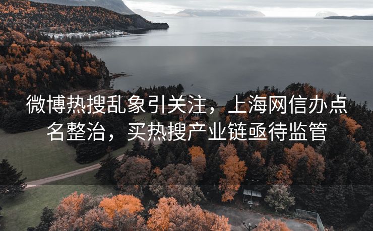 微博热搜乱象引关注，上海网信办点名整治，买热搜产业链亟待监管
