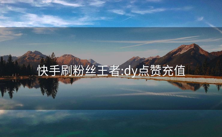快手刷粉丝王者:dy点赞充值