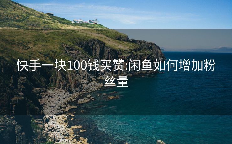 快手一块100钱买赞:闲鱼如何增加粉丝量