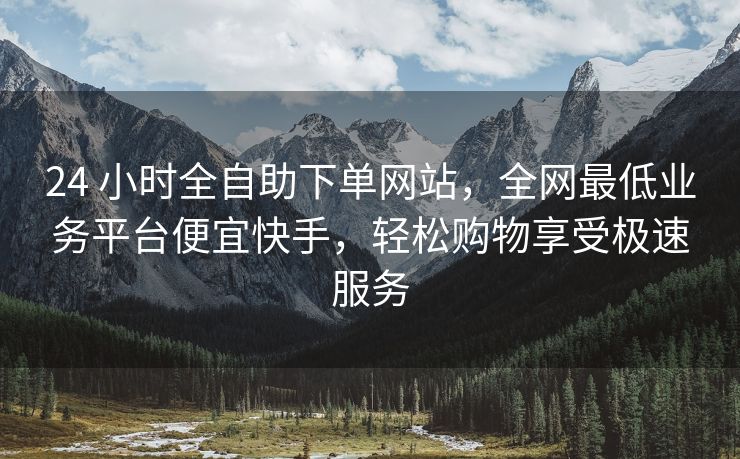 24 小时全自助下单网站，全网最低业务平台便宜快手，轻松购物享受极速服务