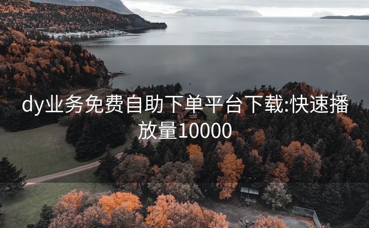 dy业务免费自助下单平台下载:快速播放量10000