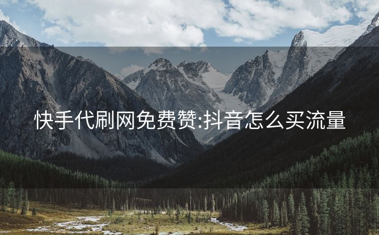 快手代刷网免费赞:抖音怎么买流量