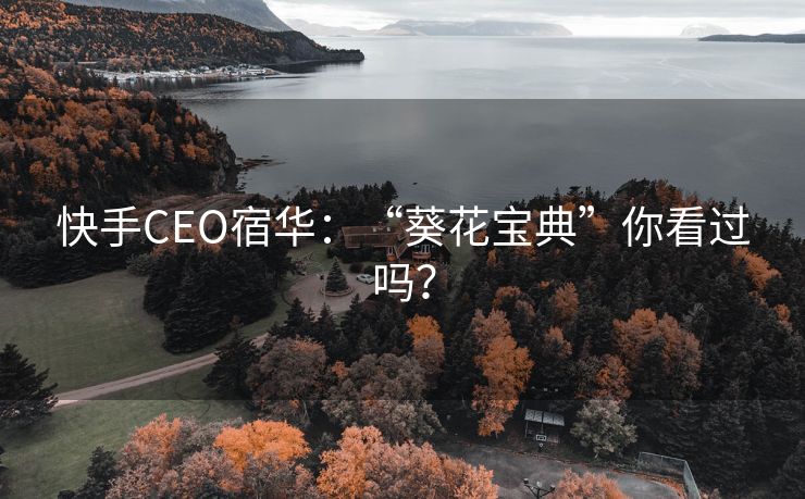快手CEO宿华：“葵花宝典”你看过吗？